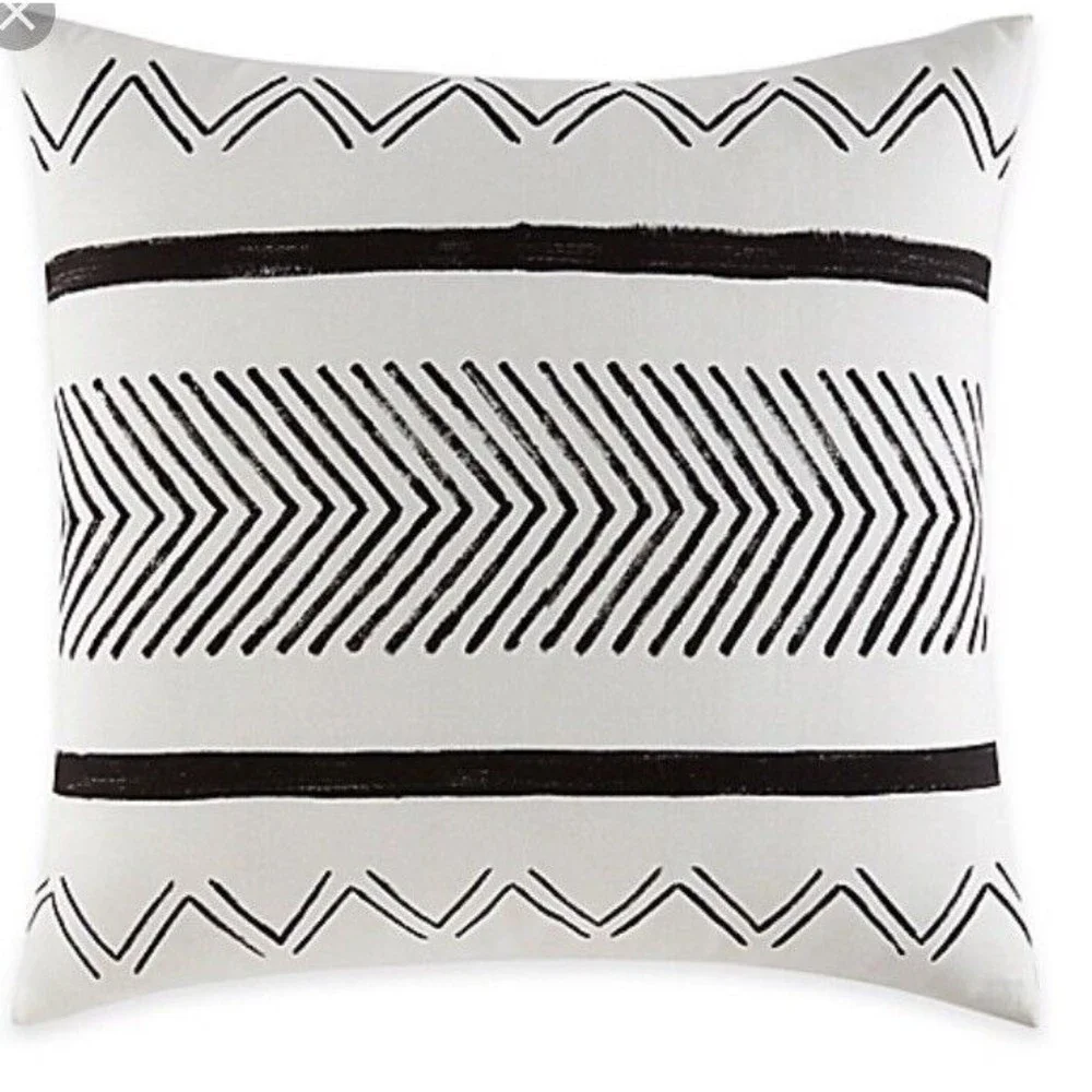 New Ellen ED Degeneres Euro Pillow Shams Set Of 2 Mombasa Collection Linen Ivory